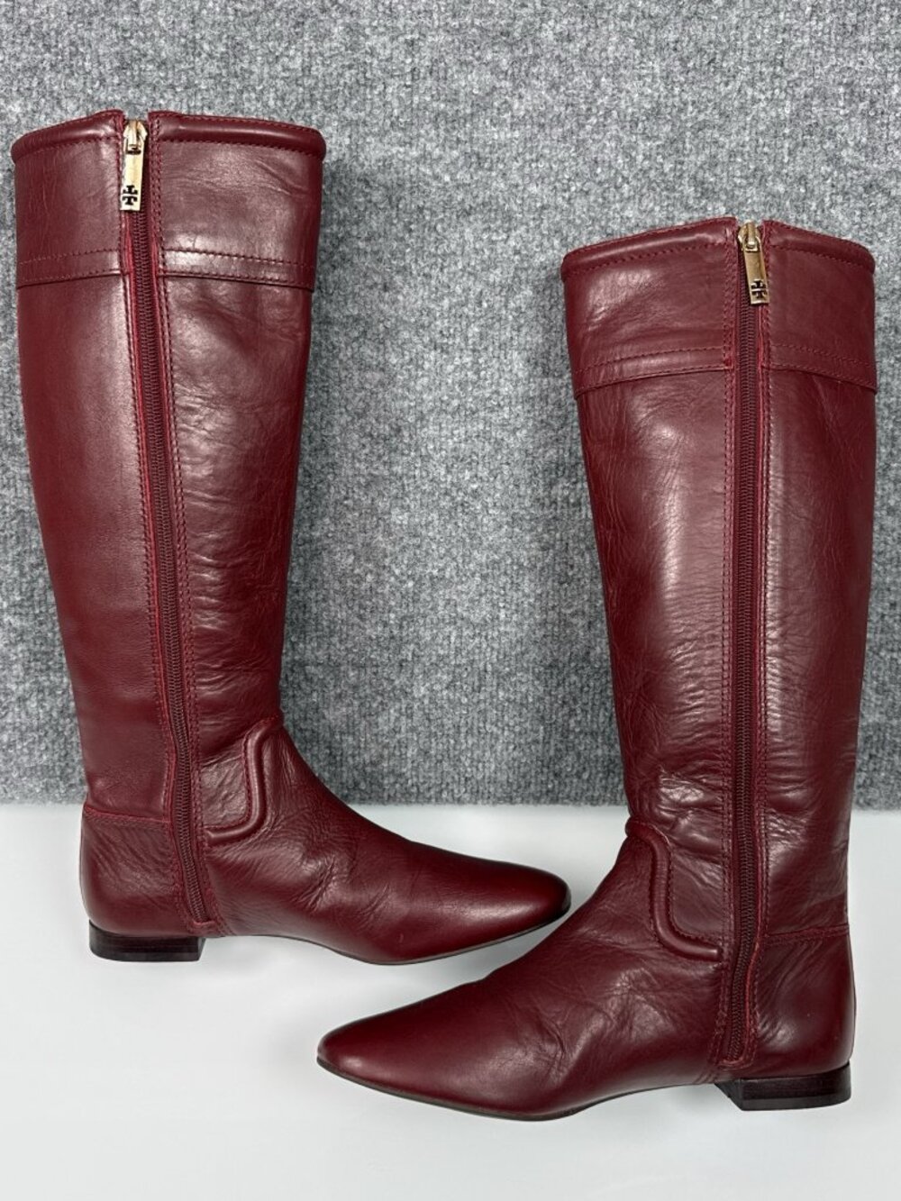 Tory Burch Classic Tall Riding Boot Burgundy Women's 6.5 - Picture 5 of 13